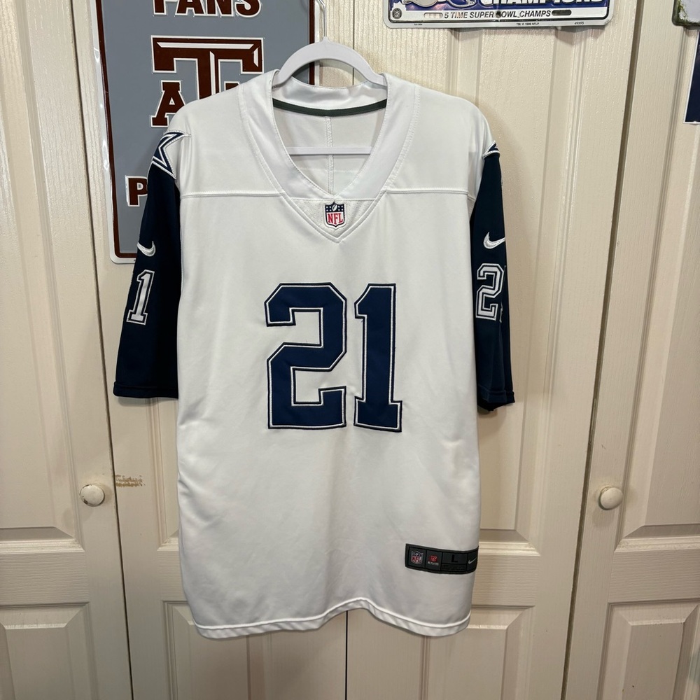 Men's White and Blue NFL Jersey